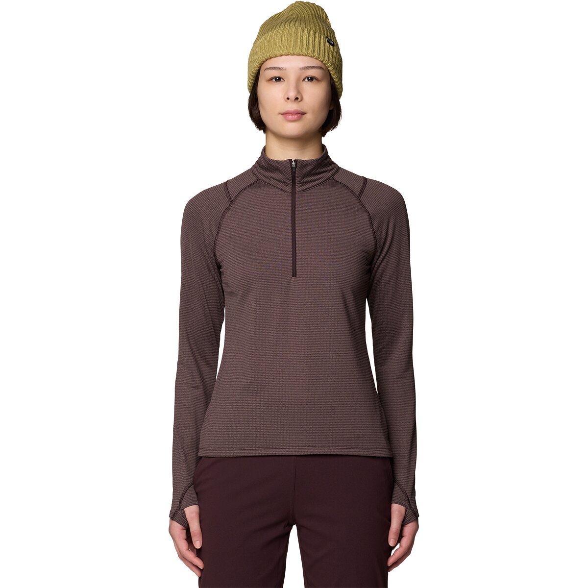 Image of Mountain Hardwear Crater Lake Half-Zip Top - Women's Deep Mulberry/Carob, L