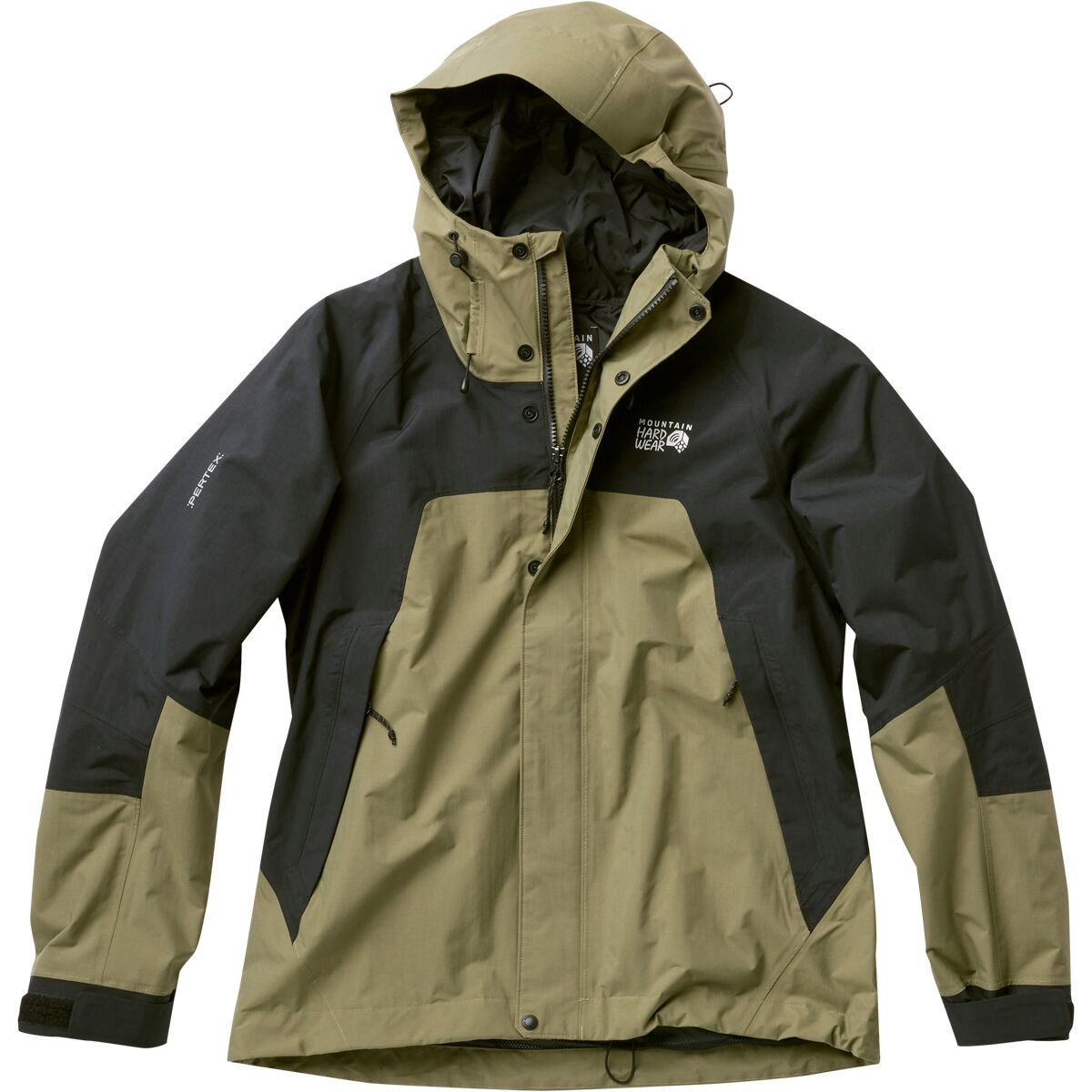 Image of Mountain Hardwear Dry Times Hooded Jacket - Women's Mission Olive/Black, XL