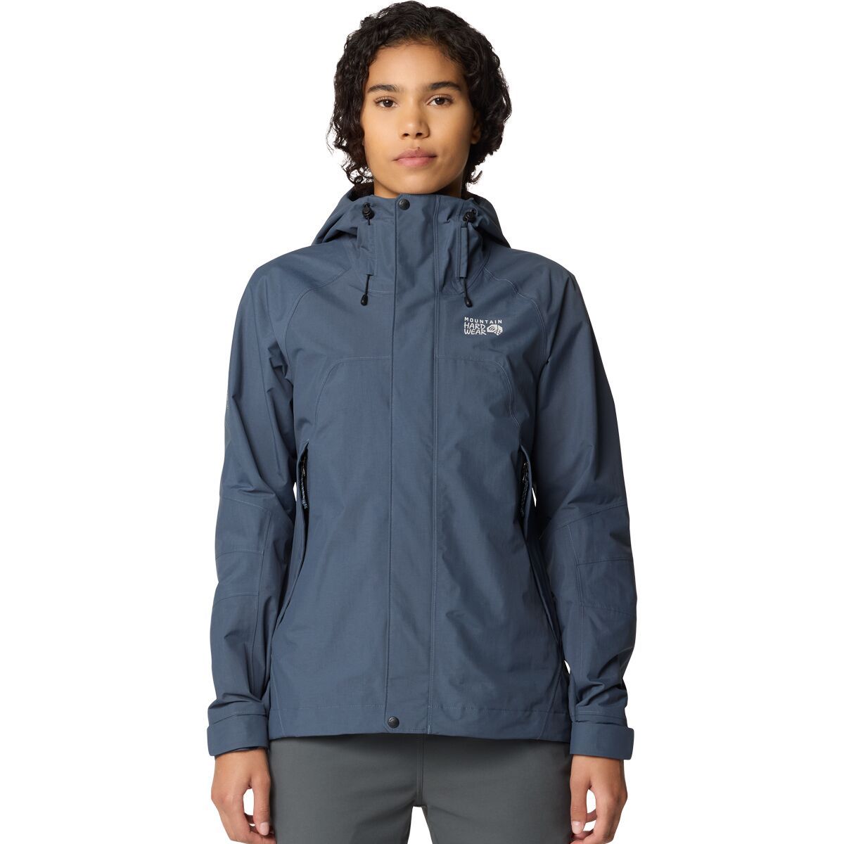Image of Mountain Hardwear Dry Times Hooded Jacket - Women's Moon Blue, L
