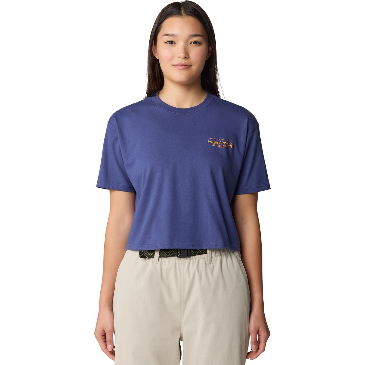 Image of Mountain Hardwear High Altitude Boxy Crop Short-Sleeve Top - Women's Lapis Dusk, XL