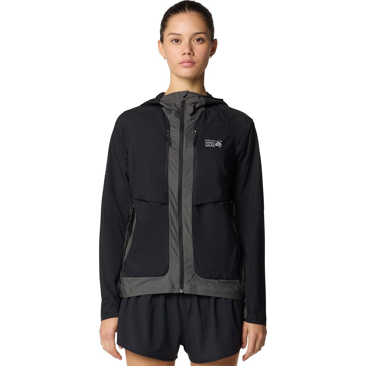 Image of Mountain Hardwear Kor AirShell Hybrid Hooded Jacket - Women's Black/Volcanic, XL