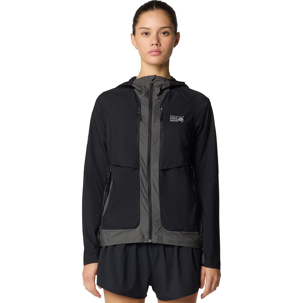 Image of Mountain Hardwear Kor AirShell Hybrid Hooded Jacket - Women's Black/Volcanic, S