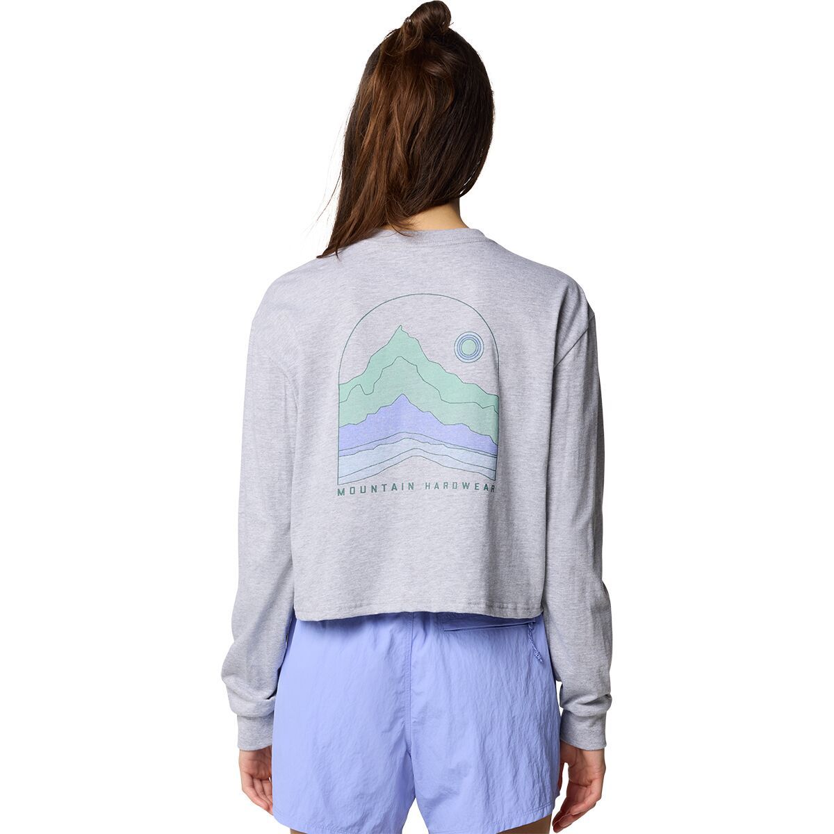 Image of Mountain Hardwear Mountain Sunset Boxy Crop Long-Sleeve Top - Women's Hardwear Grey Heather, XL