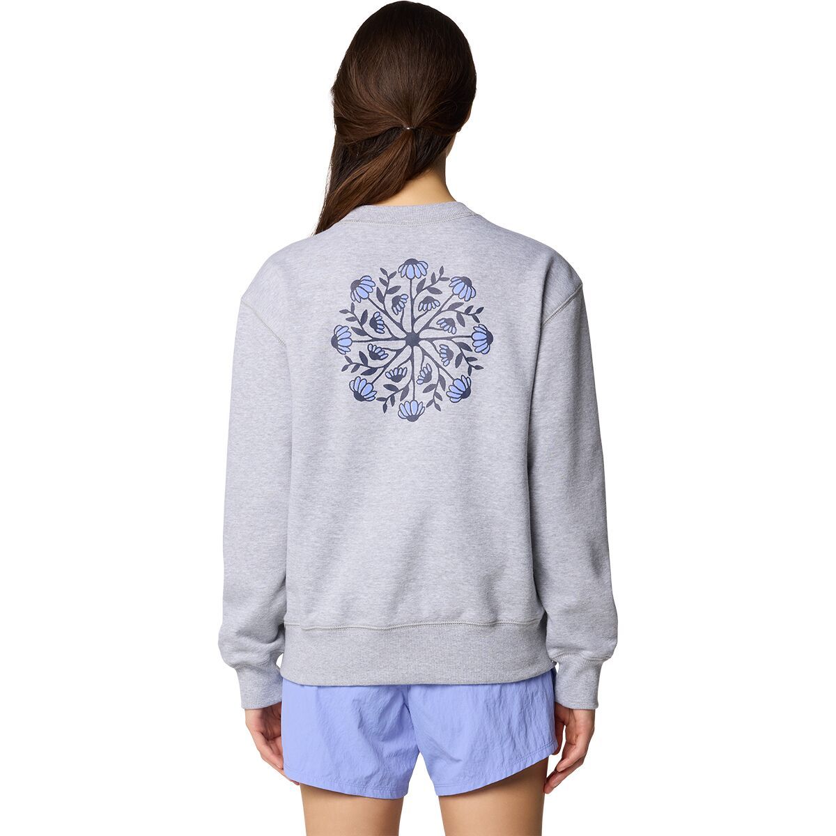 Image of Mountain Hardwear Seek Floral Pullover Crew - Women's Hardwear Grey Heather, XS
