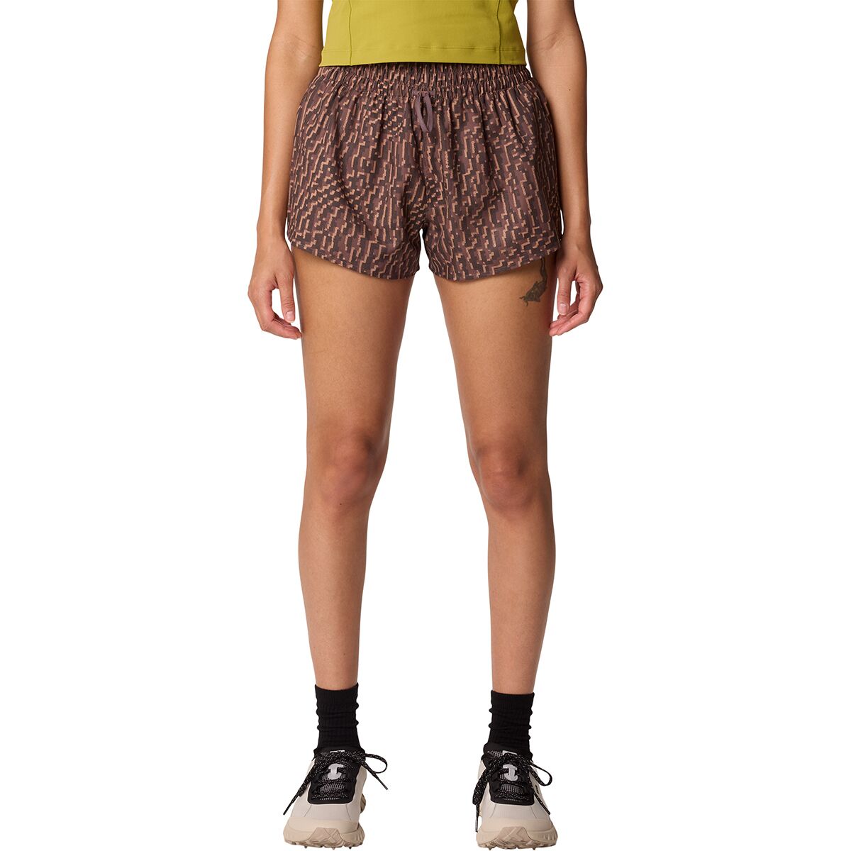 Image of Mountain Hardwear Shade Lite 4in Short - Women's Warm Ash Digidaze Print, XL/Reg