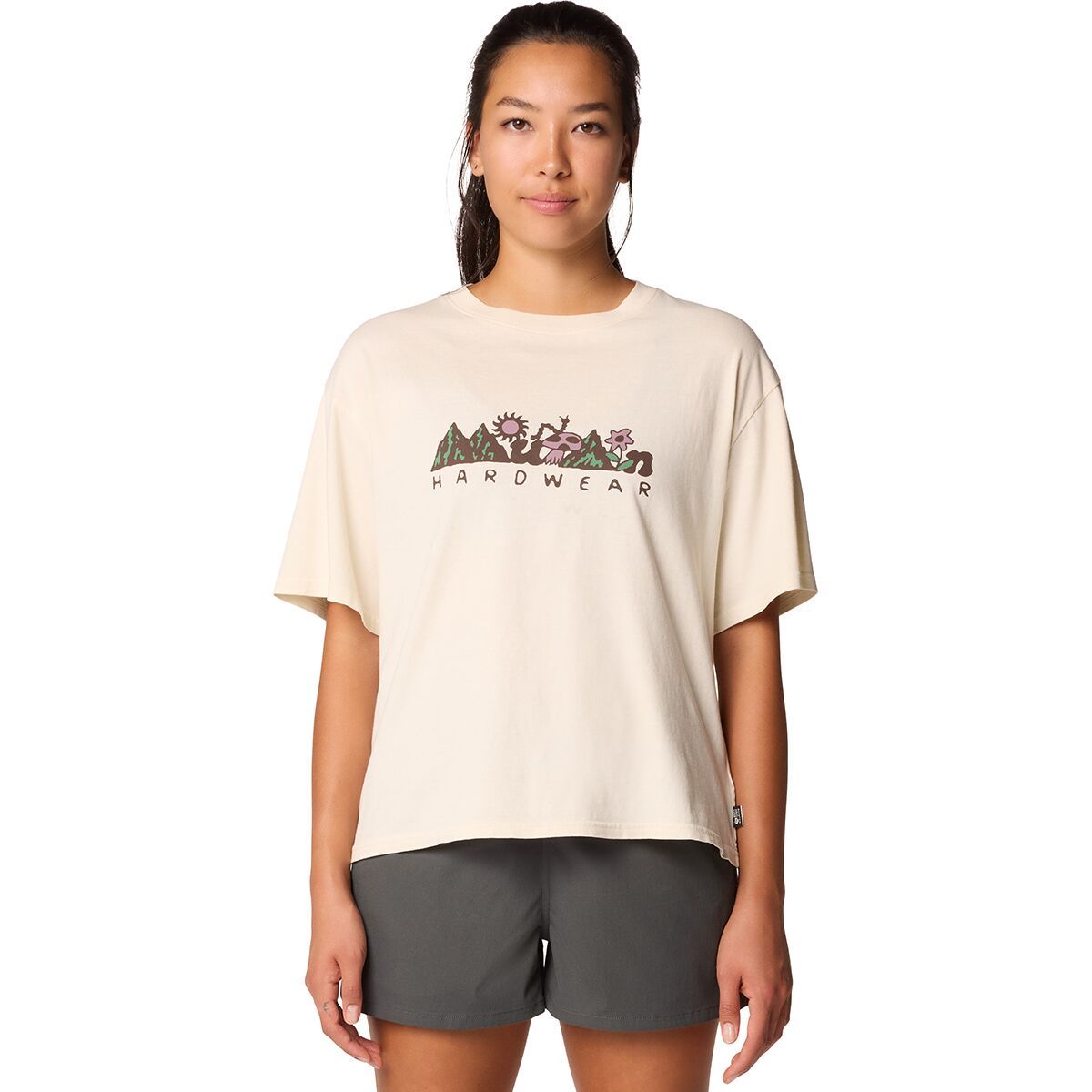 Image of Mountain Hardwear Sun Stash Collab Crop Short-Sleeve Top - Women's Stone, M