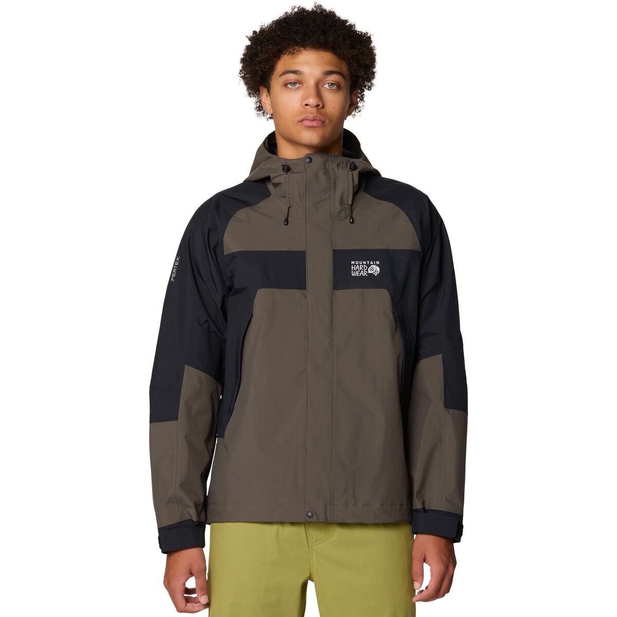 Image of Mountain Hardwear Dry Times Hooded Jacket - Men's Ridgeline/Black, S
