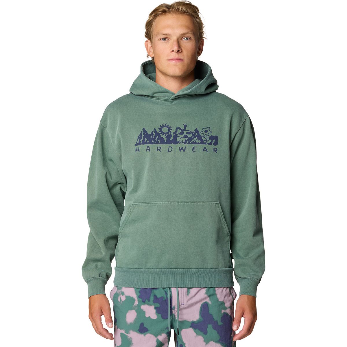 Image of Mountain Hardwear MHW Mountains Collab Hoodie - Men's Blue Pine, L