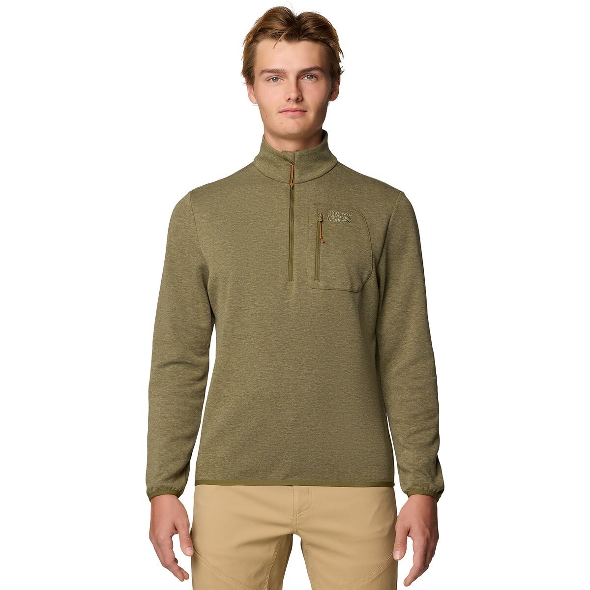 Image of Mountain Hardwear Route Out 1/2-Zip Pullover - Men's Combat Green, M