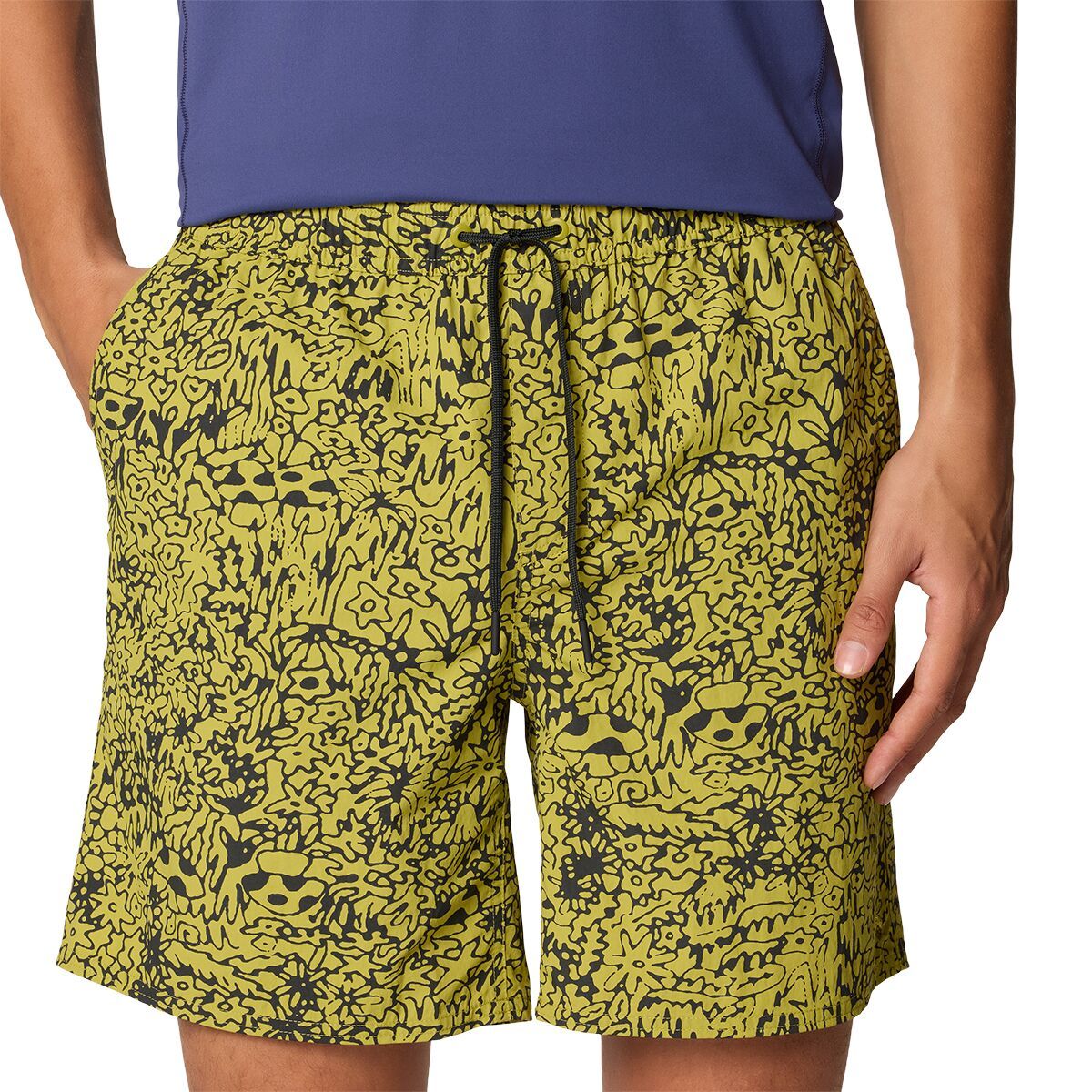 Image of Mountain Hardwear Stryder 7in Swim Short - Men's Moon Moss Forager Print, XXL