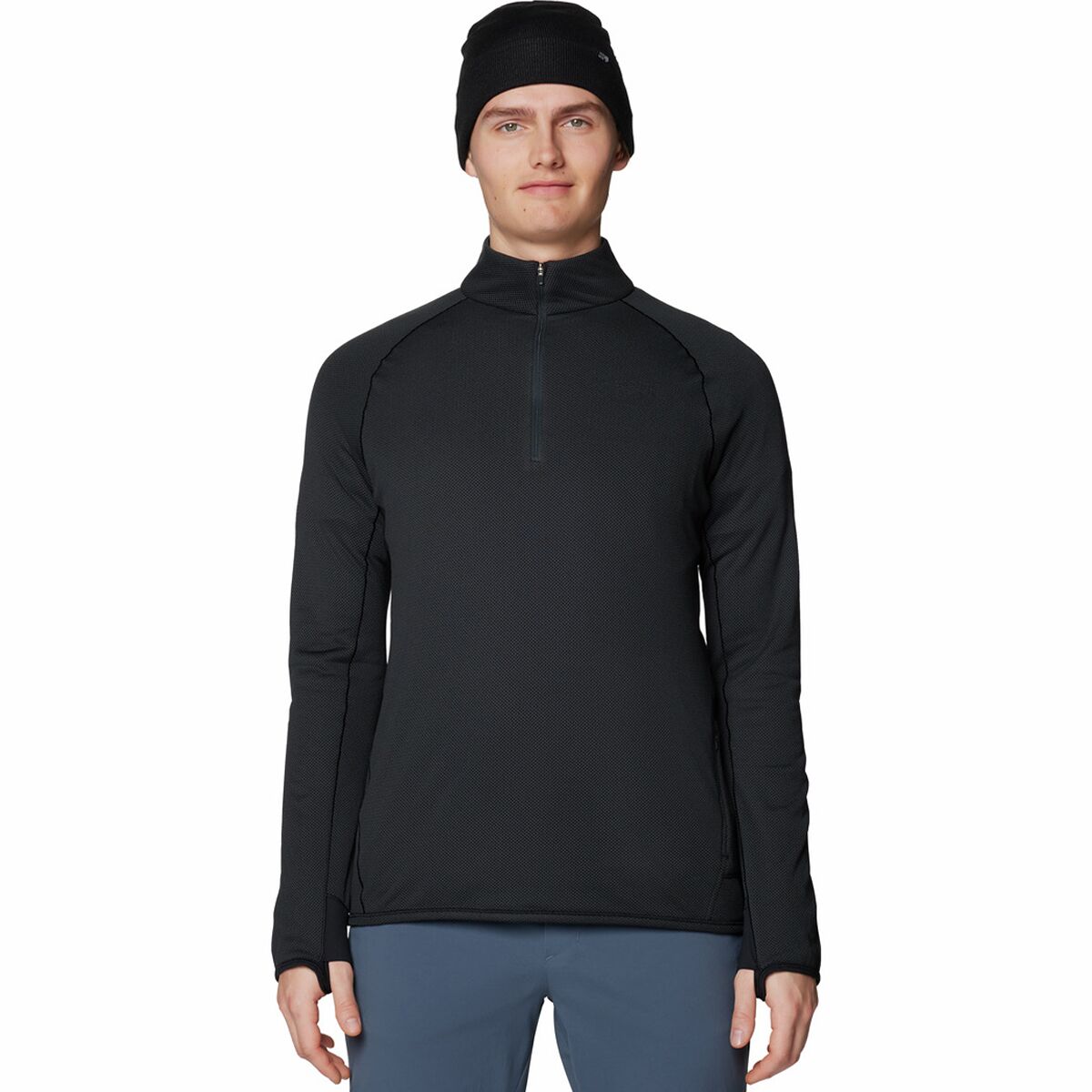 Image of Mountain Hardwear AirMesh 1/2-Zip Pullover - Men's Dark Storm, XXL