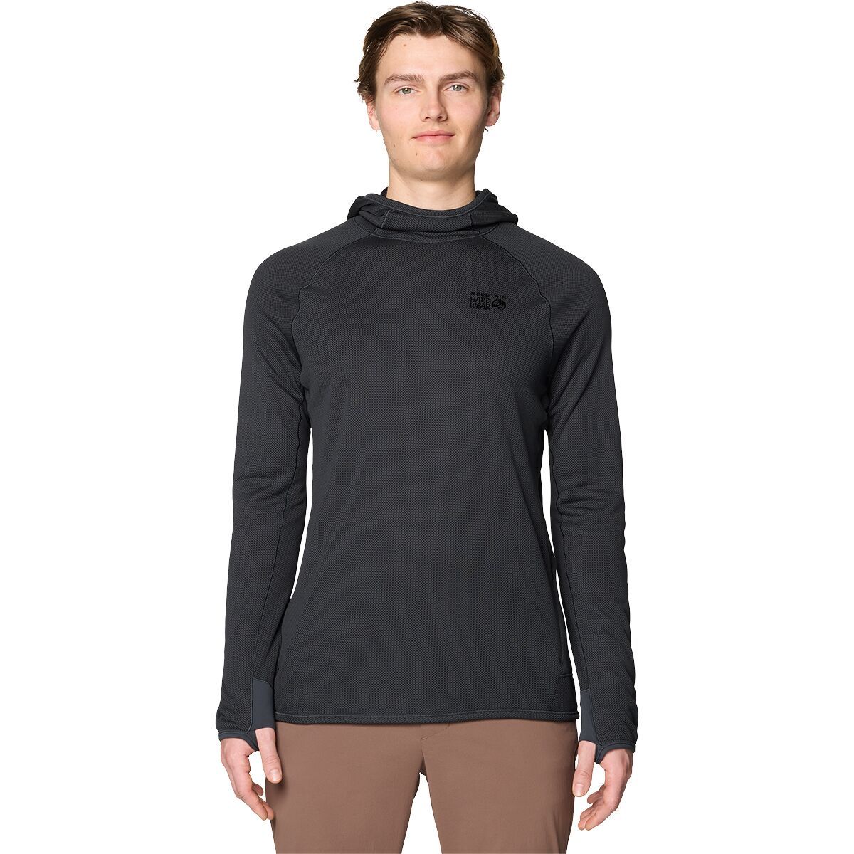 Image of Mountain Hardwear AirMesh Long-Sleeve Hoodie - Men's Dark Storm, S