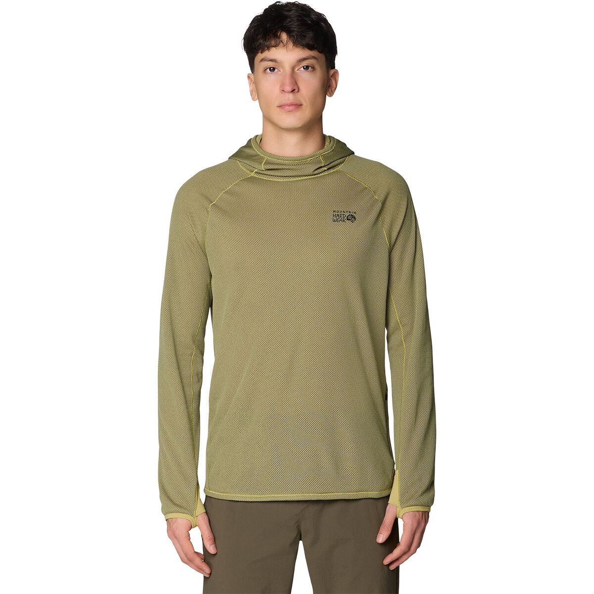 Image of Mountain Hardwear AirMesh Long-Sleeve Hoodie - Men's Forest Moss, L