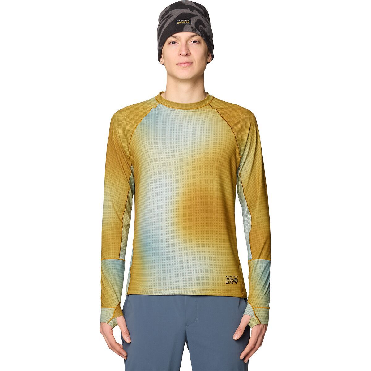 Image of Mountain Hardwear Butter Up Long-Sleeve Shirt - Men's Olive Gold Multi Ombre Print, M