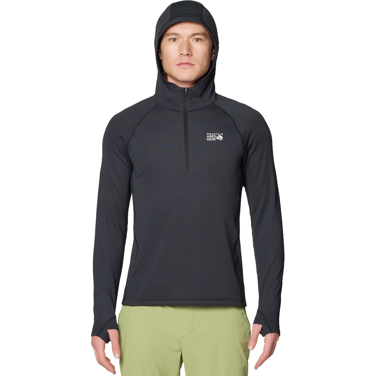 Image of Mountain Hardwear Crater Lake Heavyweight 1/2-Zip Hoodie - Men's Black, M
