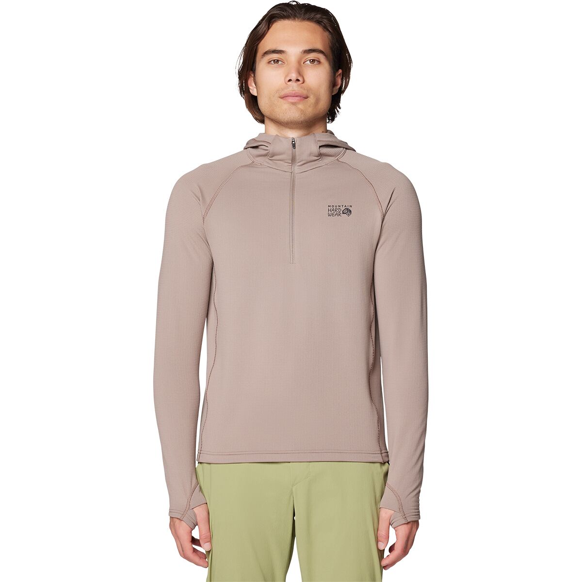 Image of Mountain Hardwear Crater Lake Heavyweight 1/2-Zip Hoodie - Men's Wild Taupe, M
