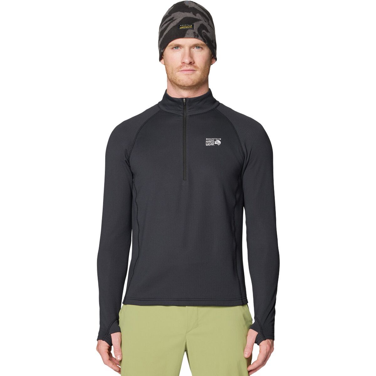Image of Mountain Hardwear Crater Lake Heavyweight 1/2-Zip Top - Men's Black, S