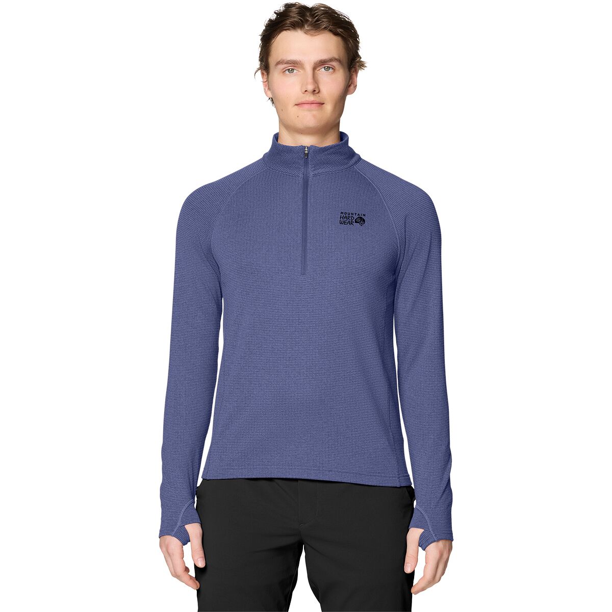 Image of Mountain Hardwear Crater Lake Heavyweight 1/2-Zip Top - Men's Lapis Dusk/Avid, M