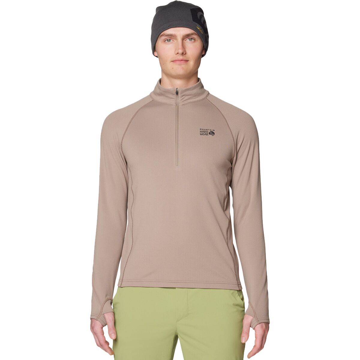 Image of Mountain Hardwear Crater Lake Heavyweight 1/2-Zip Top - Men's Wild Taupe, M