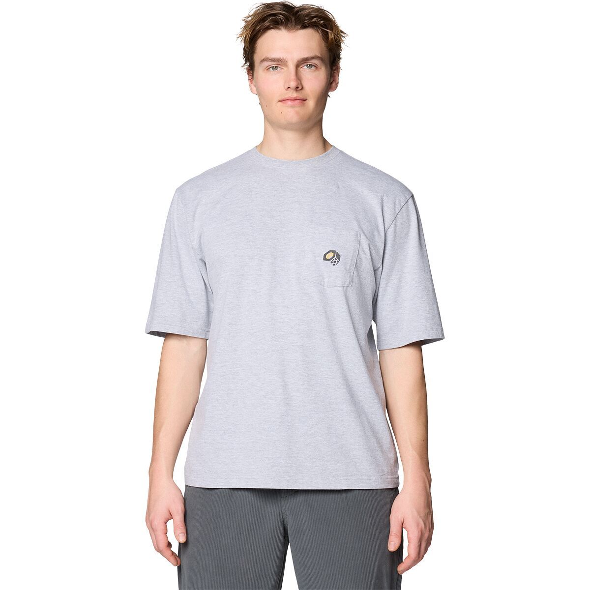Image of Mountain Hardwear MHW Logo Pocket Relaxed Short-Sleeve T-Shirt - Men's Hardwear Grey Heather, L