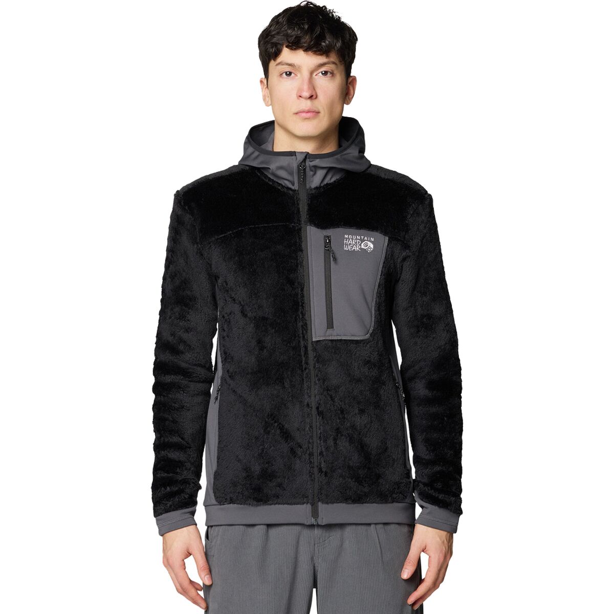 Image of Mountain Hardwear Polartec High Loft Hooded Jacket - Men's Black/Volcanic, L