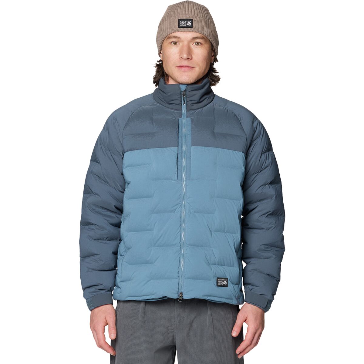 Image of Mountain Hardwear Stretchdown Big Baffle Jacket - Men's Adriatic Blue/Moon Blue, M