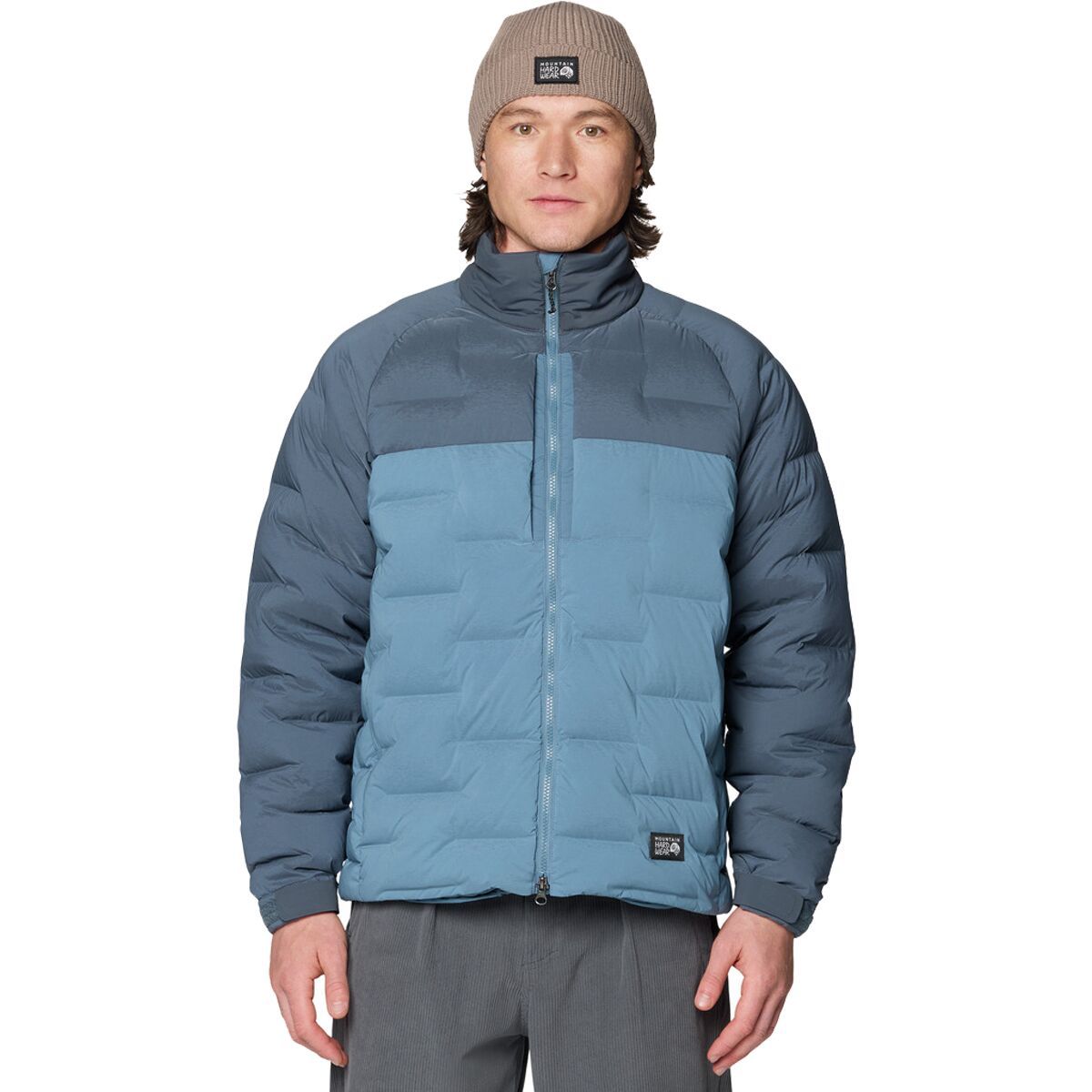 Image of Mountain Hardwear Stretchdown Big Baffle Jacket - Men's Adriatic Blue/Moon Blue, S