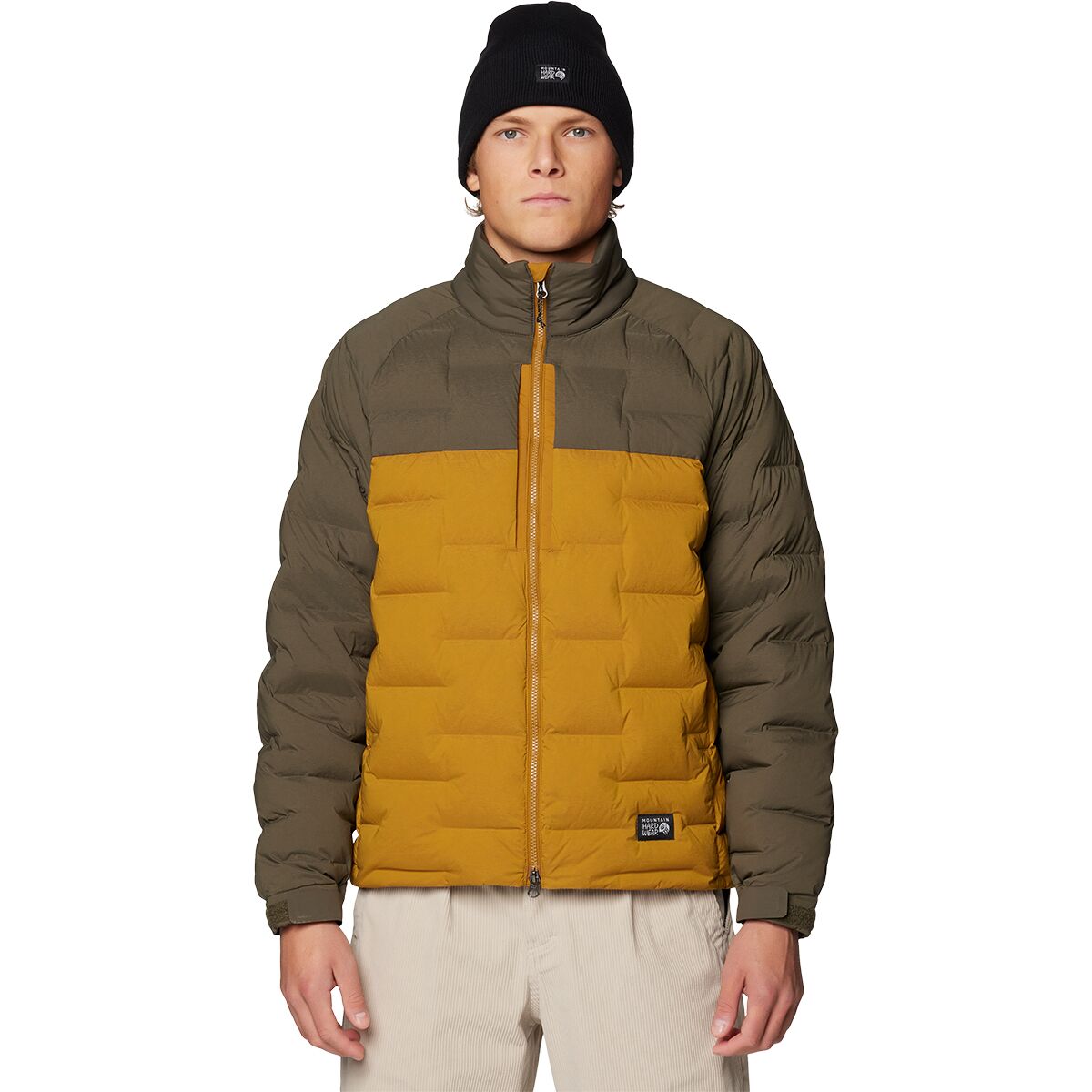 Image of Mountain Hardwear Stretchdown Big Baffle Jacket - Men's Olive Gold/Ridgeline, L