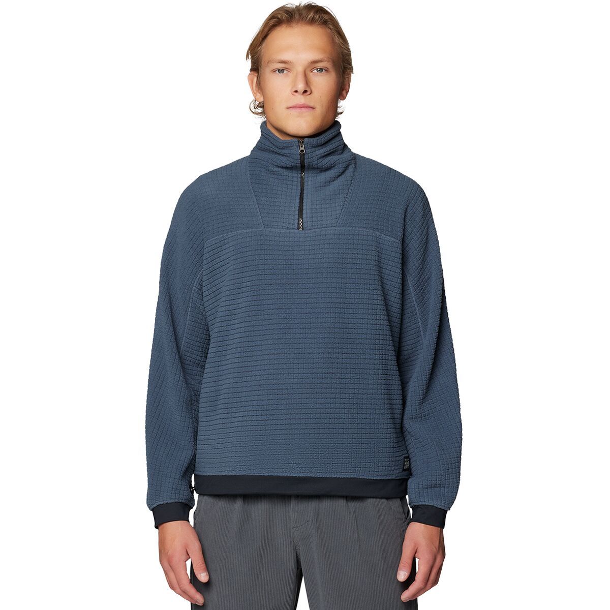 Image of Mountain Hardwear Summit Grid Big Grid 1/2-Zip Pullover - Men's Moon Blue, S
