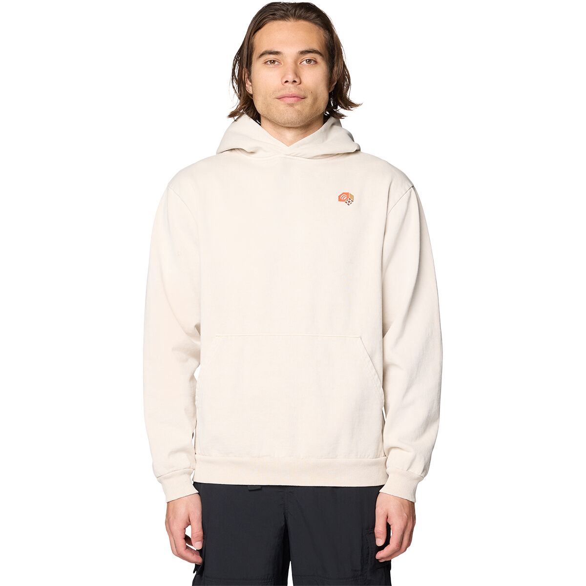 Image of Mountain Hardwear Tri-Color Logo Garment Dyed Hoodie - Men's Fossil, M