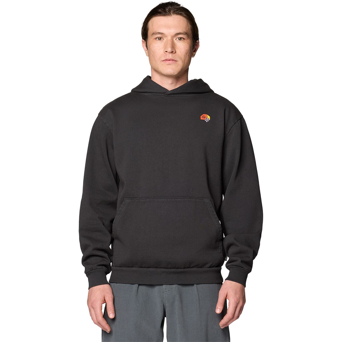 Image of Mountain Hardwear Tri-Color Logo Garment Dyed Hoodie - Men's Stealth Grey, M