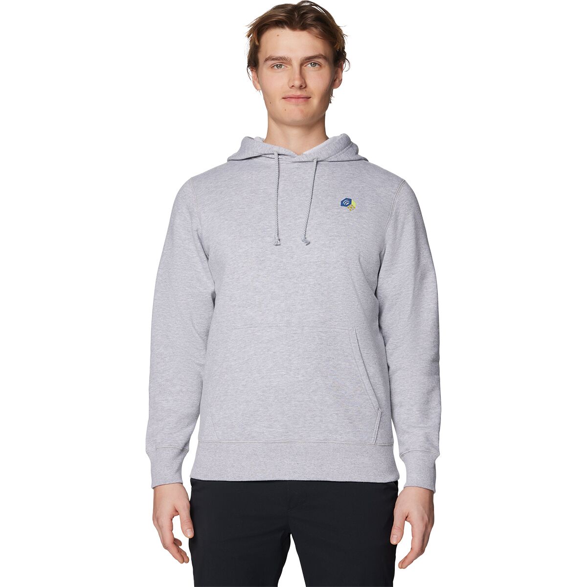Image of Mountain Hardwear Tri-Color Logo Hoodie - Men's Hardwear Grey Heather, XL