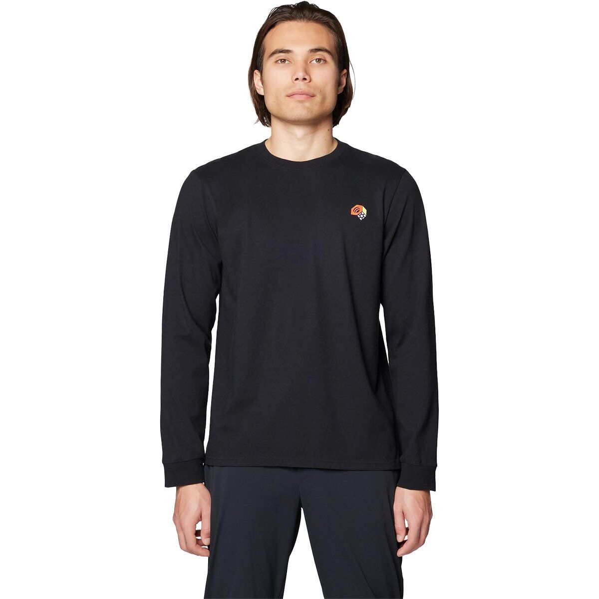 Image of Mountain Hardwear Tri-Color Logo Long-Sleeve T-Shirt - Men's Black, M