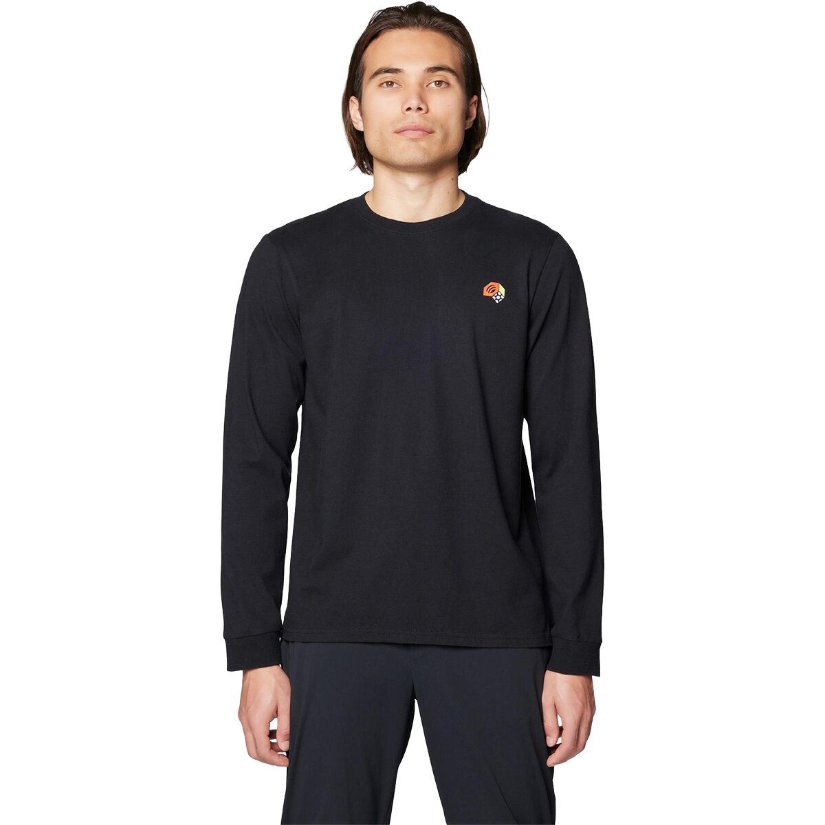 Image of Mountain Hardwear Tri-Color Logo Long-Sleeve T-Shirt - Men's Black, S