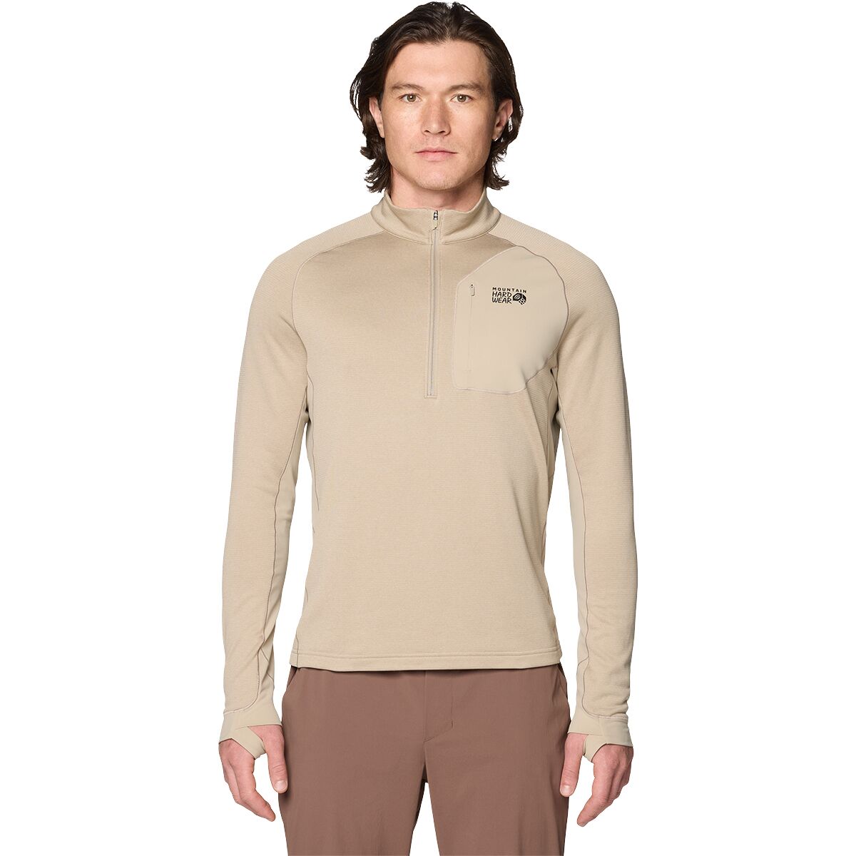 Image of Mountain Hardwear Up First Tech Fleece 1/4-Zip Pullover - Men's Badlands Heather, S