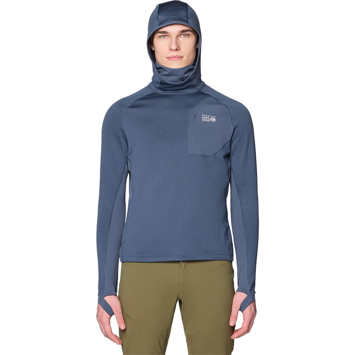 Image of Mountain Hardwear Up First Tech Fleece Hoodie - Men's Moon Blue Heather, S