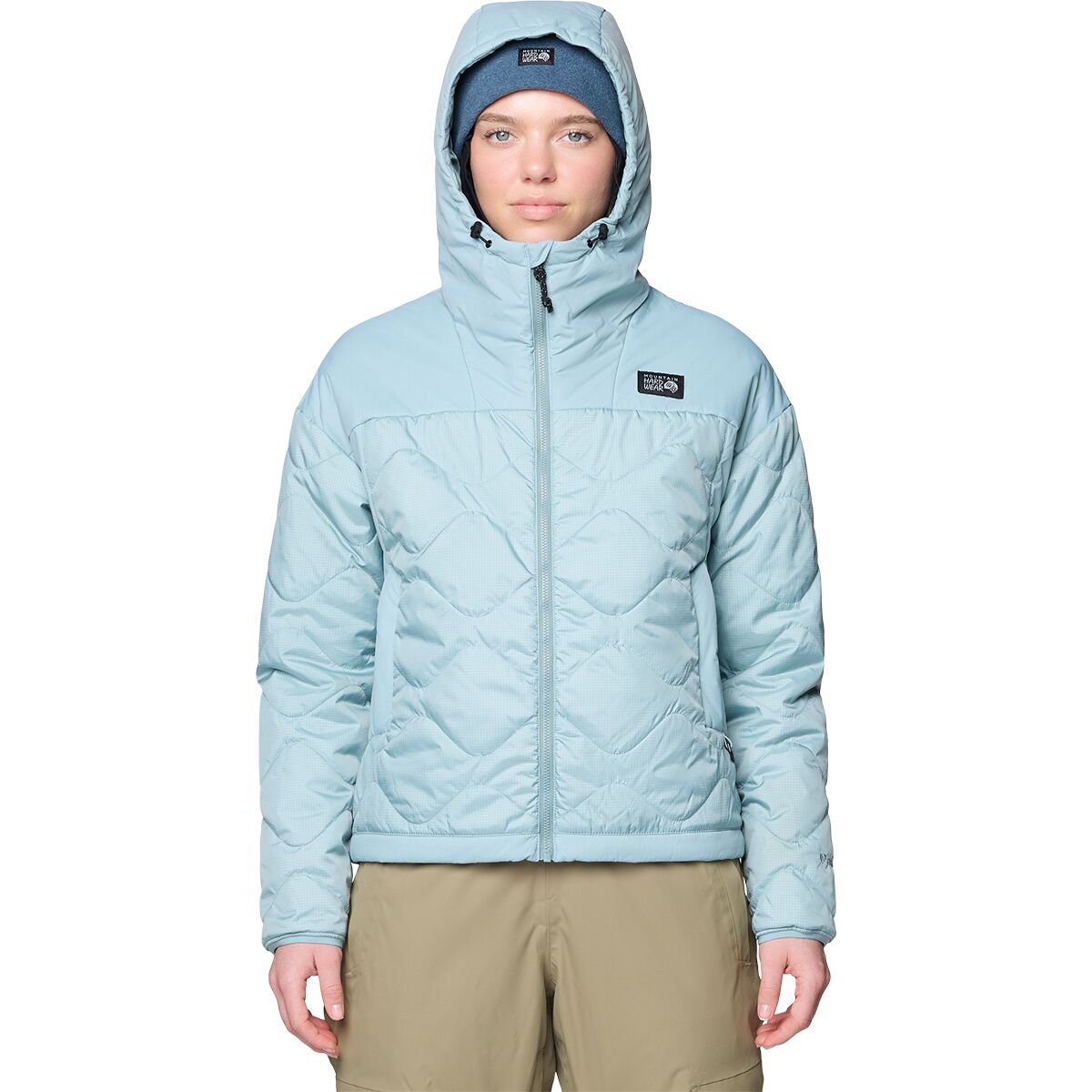 Image of Mountain Hardwear Apres Pro Insulated Hooded Jacket - Women's Ice Shadow, XL