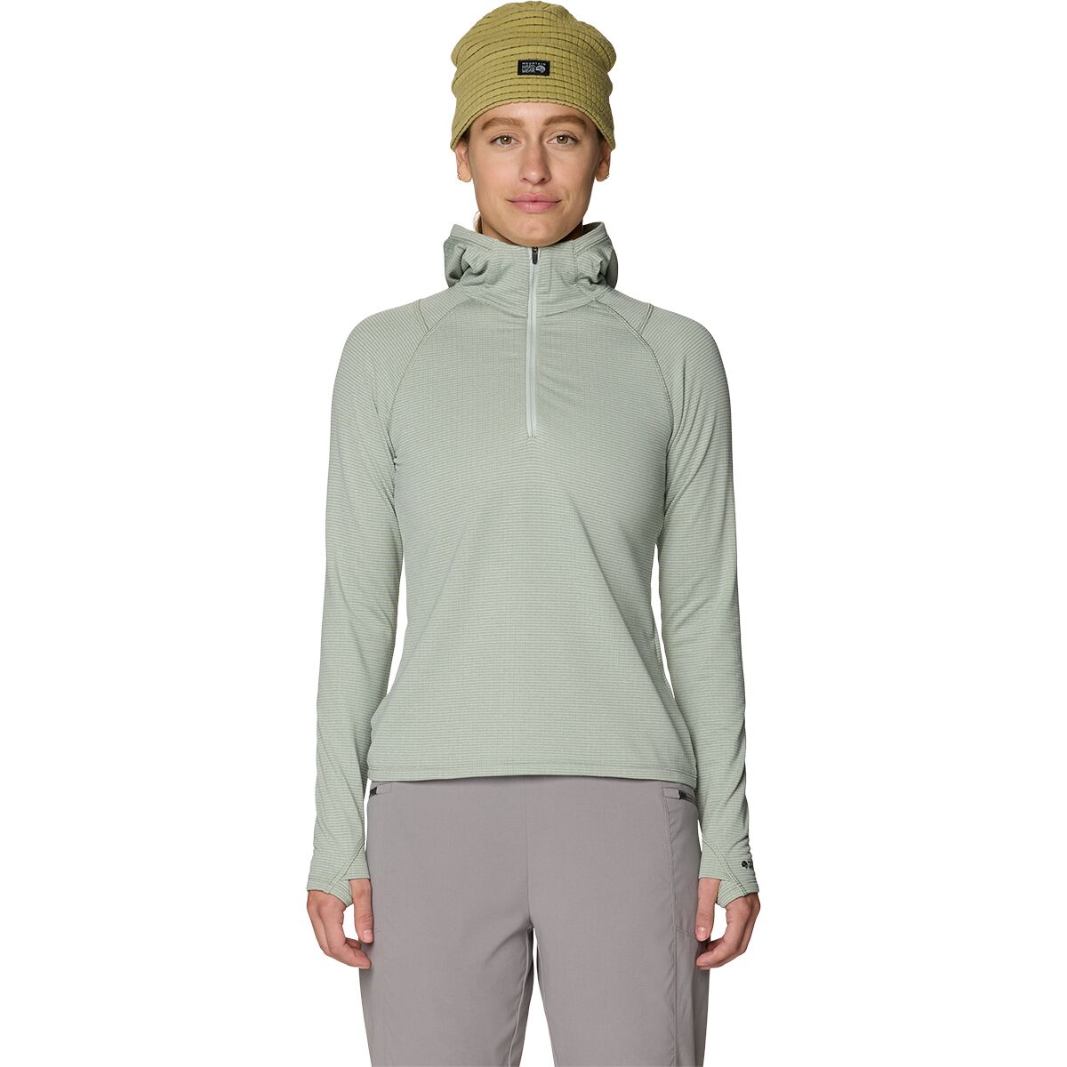 Image of Mountain Hardwear Crater Lake Heavyweight 1/2-Zip Hoodie - Women's Gamma Grey/Silt Grey, XL
