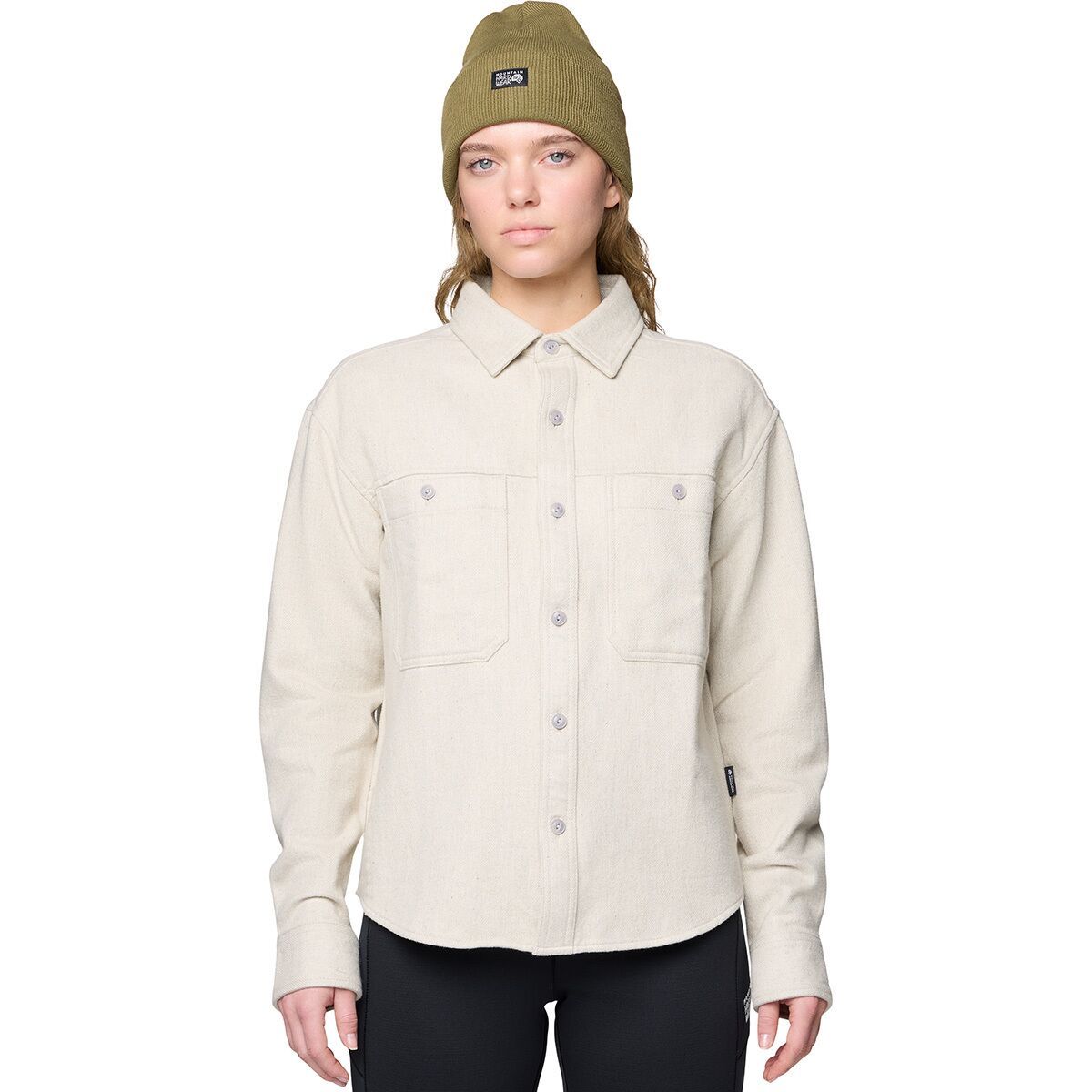 Image of Mountain Hardwear Plusher Relaxed Long-Sleeve Flannel - Women's Stone Heather, XS