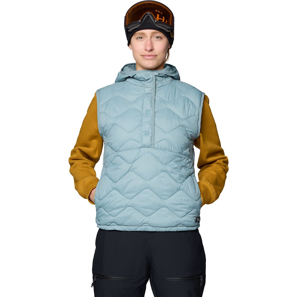 Image of Mountain Hardwear Seek Out Snap Neck Vest - Women's Blue Sage, M
