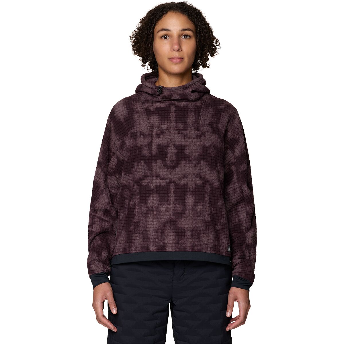 Image of Mountain Hardwear Summit Grid Big Grid Hoodie - Women's Deep Mulberry Shadowdye Print, S