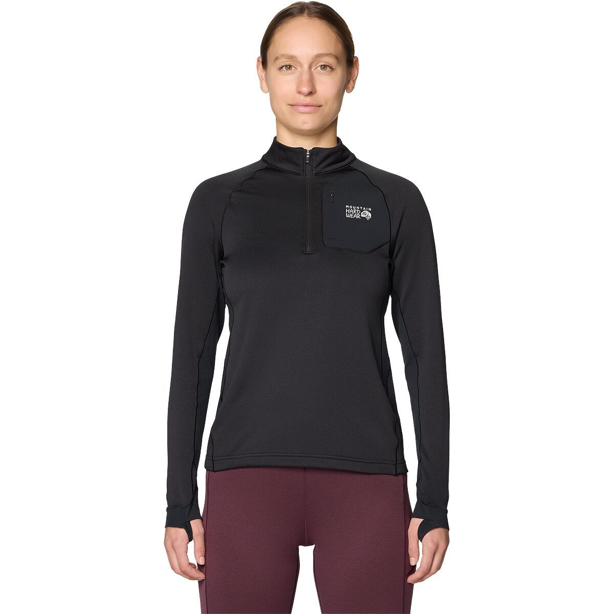 Image of Mountain Hardwear Up First Tech Fleece 1/4-Zip Jacket - Women's Black, L