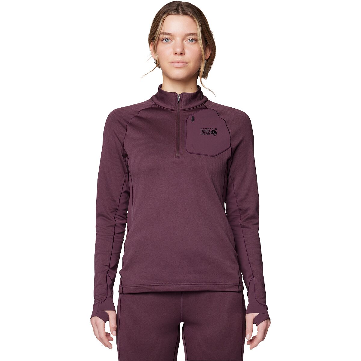 Image of Mountain Hardwear Up First Tech Fleece 1/4-Zip Jacket - Women's Blackberry, M