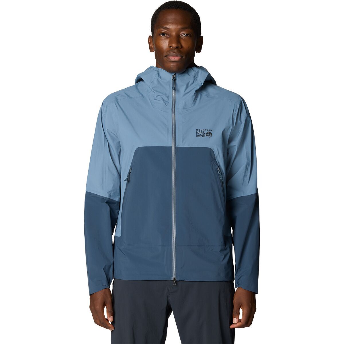 Image of Mountain Hardwear Cloud Cipher Hooded Jacket - Men's Moon Blue/Adriatic Blue, XL