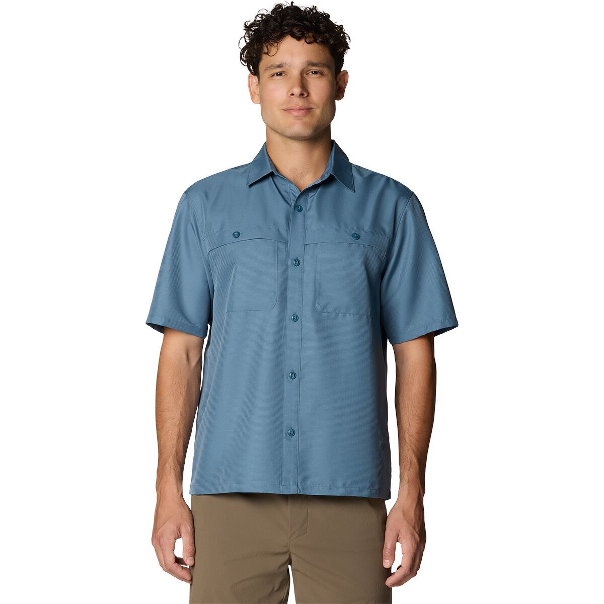 Image of Mountain Hardwear Sun Drift Cooling Short-Sleeve Shirt - Men's Adriatic Blue, L
