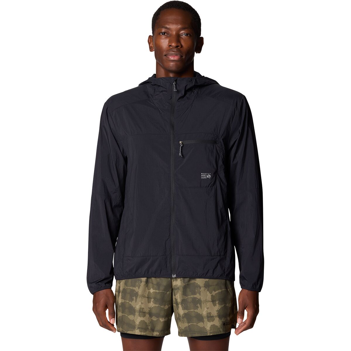 Image of Mountain Hardwear Wind Veil Hooded Jacket - Men's Black, XL
