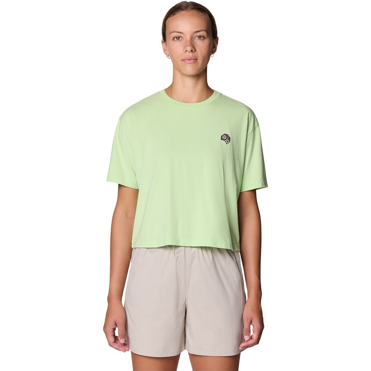 Image of Mountain Hardwear Fossils Boxy Crop Top - Women's Frozen In Lime, S