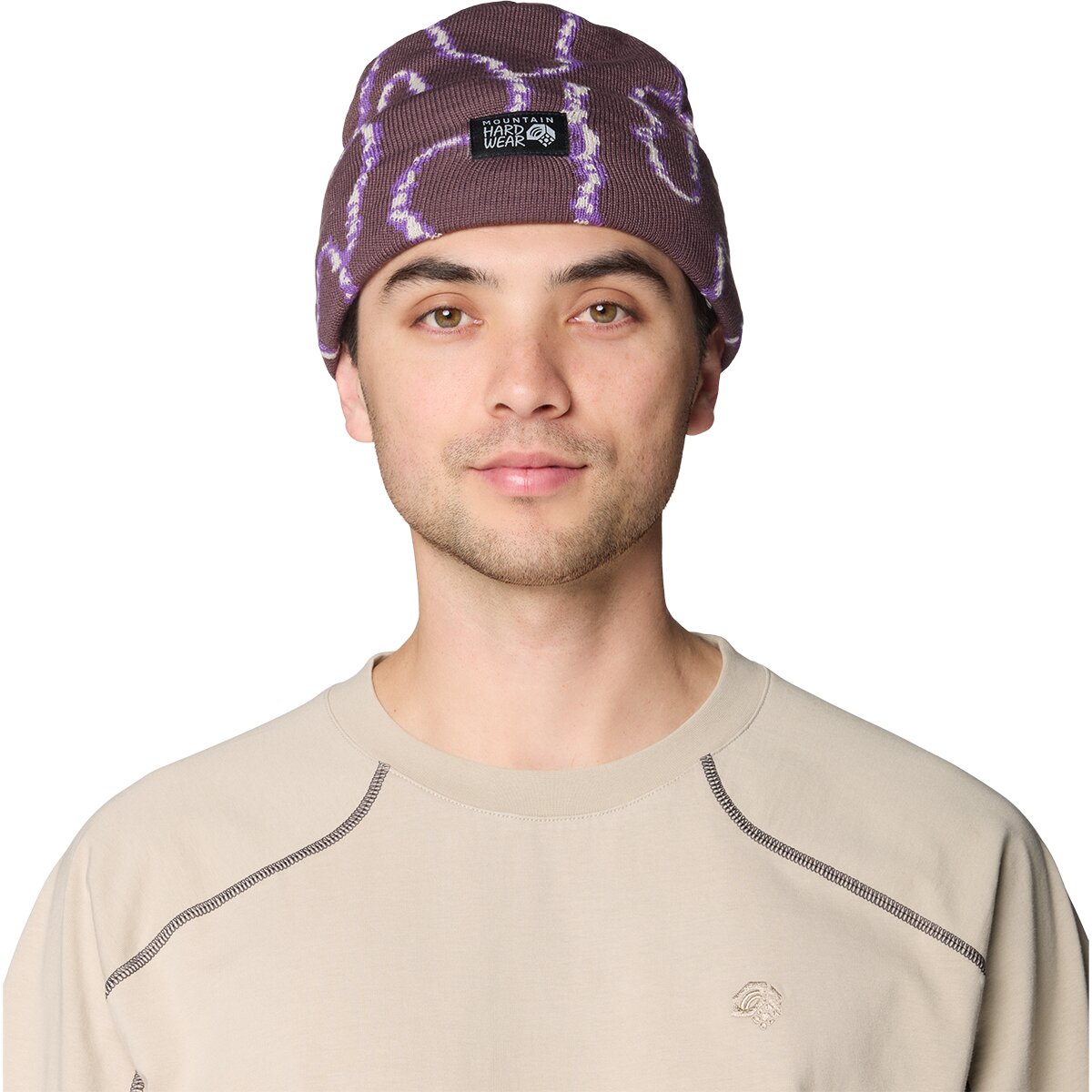 Image of Mountain Hardwear Town Square Jacquard Beanie Purple Sage, One Size
