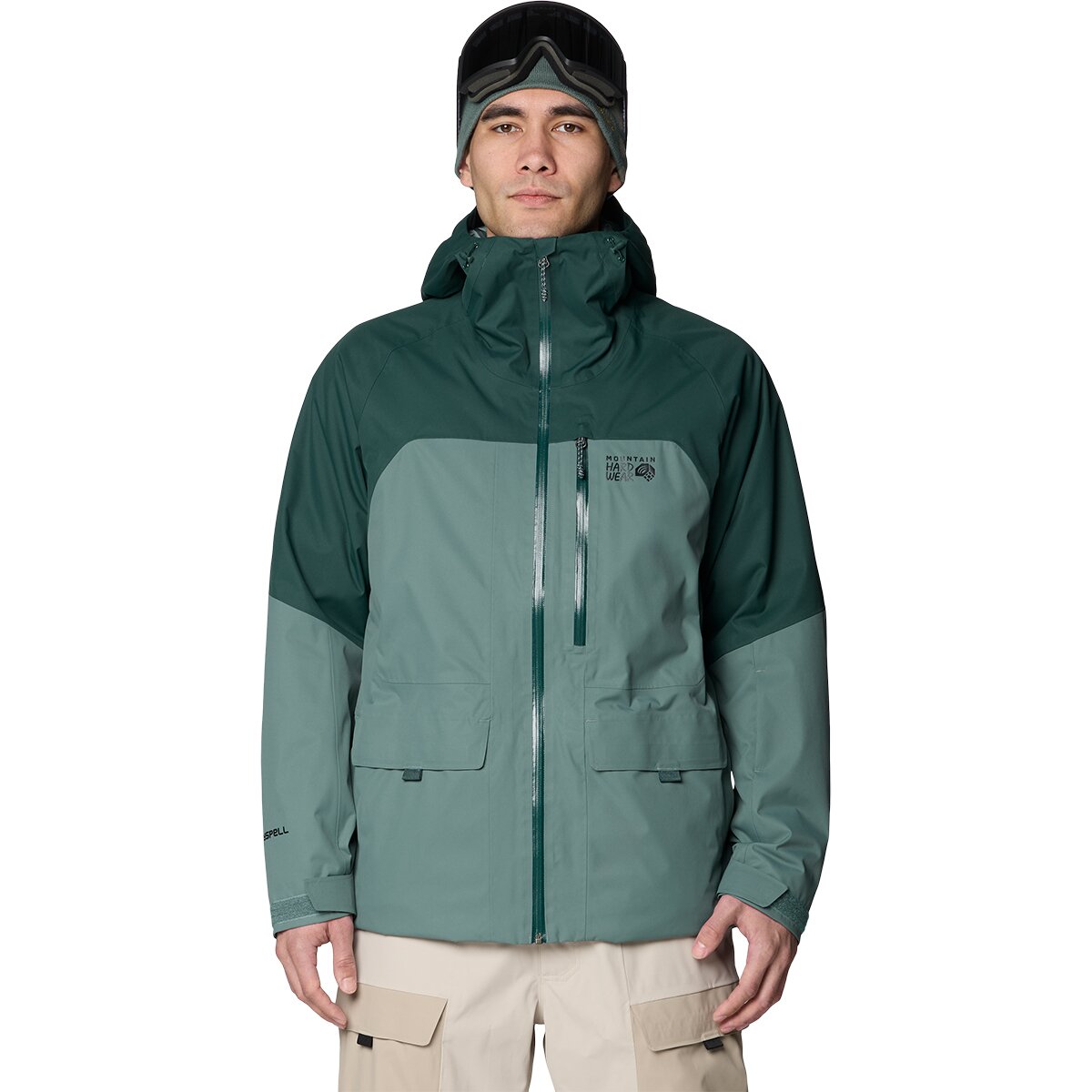 Image of Mountain Hardwear Firefall Insulated Jacket - Men's Thunderhead Grey/Verve, S