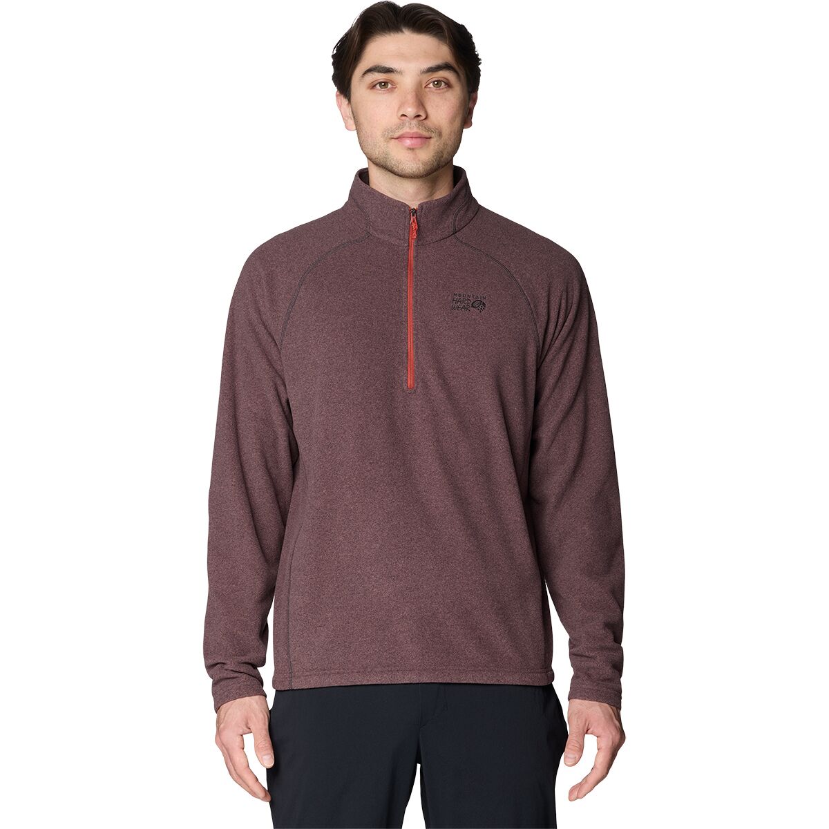 Image of Mountain Hardwear Microchill 1/4-Zip Pullover - Men's Mars Red Heather, L